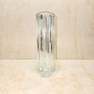 Vintage FTDA 1982 Glass Heart Shaped Ribbed Bud Flower Rose Vase 7.25" x 2.5"